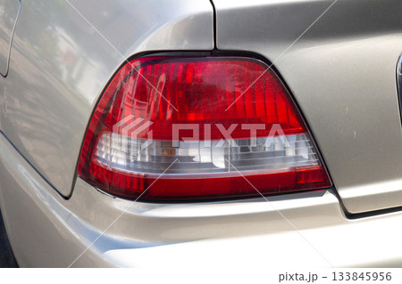 Car tail lights isolated on white background 133845956