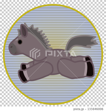 Illustration of a rag horse with a circular background Illustration of a rag horse with a circular background 133846006