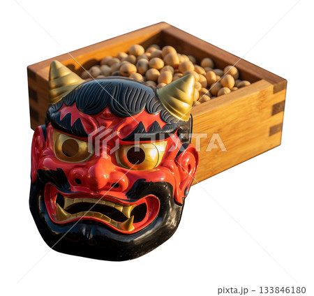 節分「鬼の面と福豆」年中行事(背景透過,キリヌキ) 節分「鬼の面と福豆」年中行事(背景透過,キリヌキ) 133846180