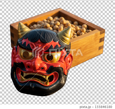 節分「鬼の面と福豆」年中行事(背景透過,キリヌキ) 節分「鬼の面と福豆」年中行事(背景透過,キリヌキ) 133846180