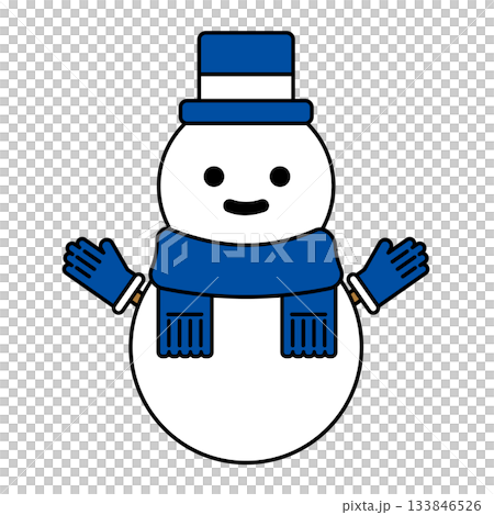 Snowman wearing a blue hat Snowman wearing a blue hat 133846526
