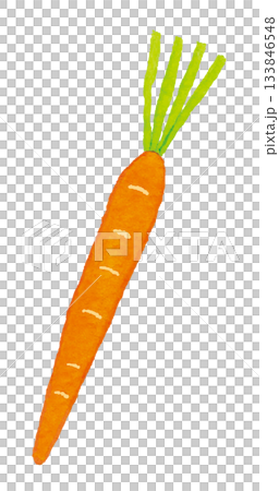 細長いにんじんを描いた手描き風イラスト（シンプル野菜素材） 133846548