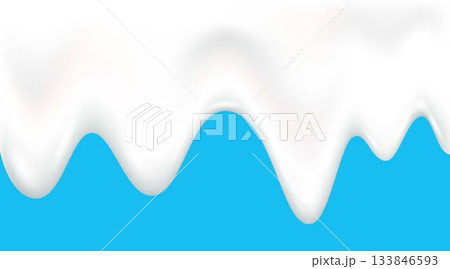 Yogurt, cream, glaze, liquid or paint wave realistic 3d texture. 133846593