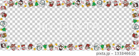 Boarder line Cute Christmas Santa and Snowman Cartoon Icon Set Boarder line Cute Christmas Santa and Snowman Cartoon Icon Set 133846610