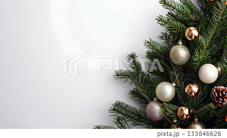 クリスマスツリーのオーナメントで作った装飾 133846626