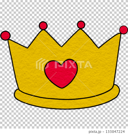 illustration of a girly princess crown with the heart emblem isolated illustration of a girly princess crown with the heart emblem isolated 133847224