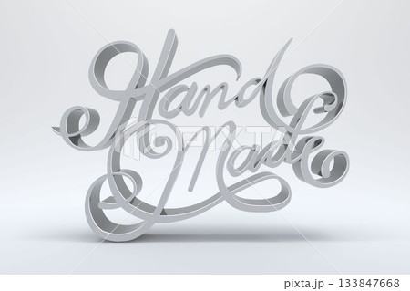 Hand made text against gray background 133847668