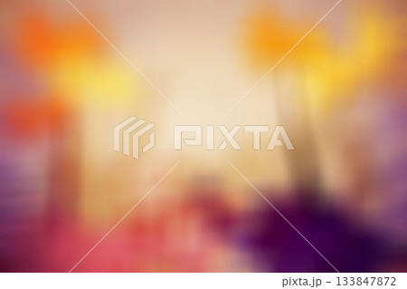 Blurred vertical shapes are blending warm orange, yellow, red gradients in abstract flat design 133847872