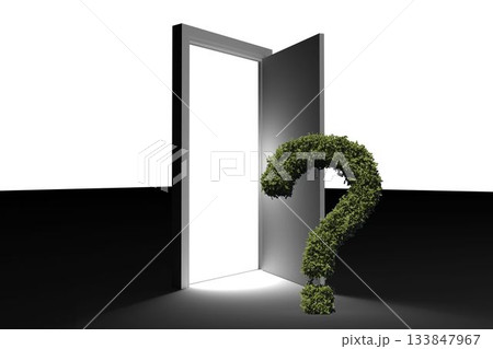 Question mark of topiary at doorway Question mark of topiary at doorway 133847967