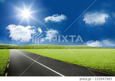 Road leading out to the horizon Road leading out to the horizon 133847985