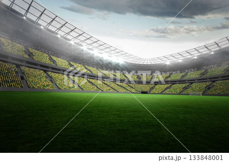 Large football stadium with lights Large football stadium with lights 133848001