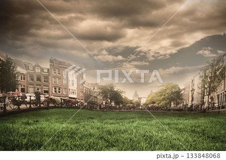 Digital composite of Sunny day in amsterdam 133848068