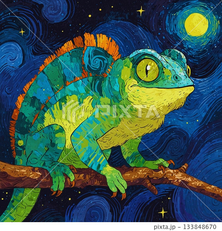 カメレオンのイラスト 133848670