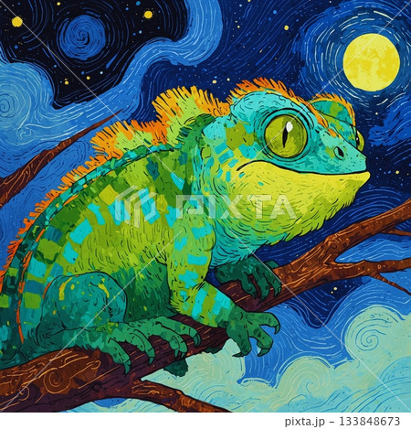 カメレオンのイラスト 133848673