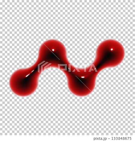 A plump 3D icon with an abstract shape made of four circles attached together. Blood-red decoration material A plump 3D icon with an abstract shape made of four circles attached together. Blood-red decoration material 133848675