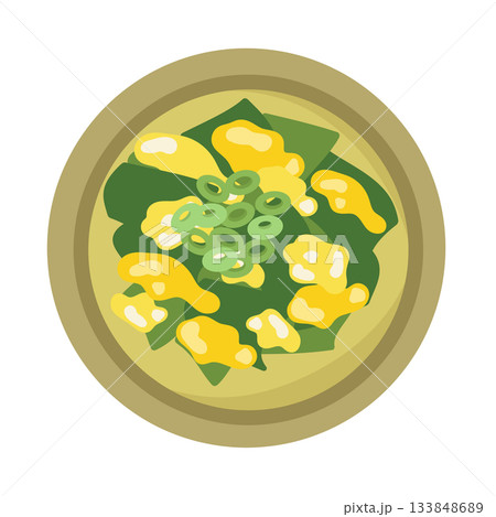 ワカメと卵スープ　イラスト 133848689