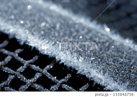 Abstract Frosty Ice Background in Blue natureal frost Abstract Frosty Ice Background in Blue natureal frost 133848756