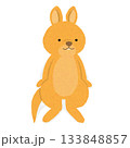 座っているオレンジ色のワラビー（カンガルー） 133848857