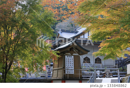 四国霊場第66番札所「雲辺寺」水堂と本堂付近の紅葉 四国霊場第66番札所「雲辺寺」水堂と本堂付近の紅葉 133848862
