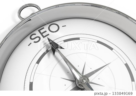 A Compass pointing to SEO A Compass pointing to SEO 133849169