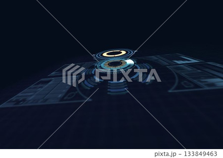 Composite image of illuminated volume dial 133849463