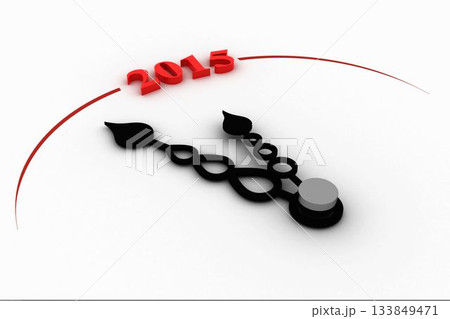 Illustrative image of 2015 on clock 133849471