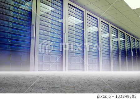 Server towers in desert setting 133849505