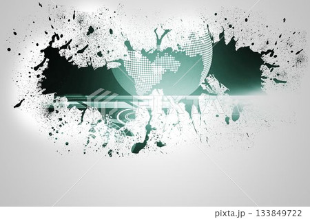 Splash on wall revealing earth graphic Splash on wall revealing earth graphic 133849722