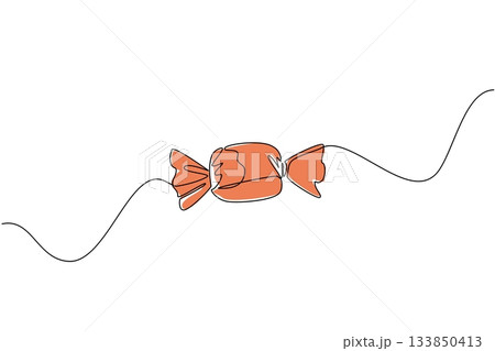 Single one line drawing candy. The mild sweet...のイラスト素材 [133850413] - PIXTA