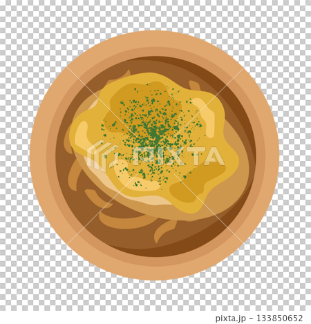 オニオングラタンスープ　イラスト 133850652