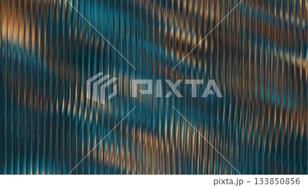 Ribbed glass background with refraction effect. Reeded glass with green and gold gradient. Abstract background Ribbed glass background with refraction effect. Reeded glass with green and gold gradient. Abstract background 133850856
