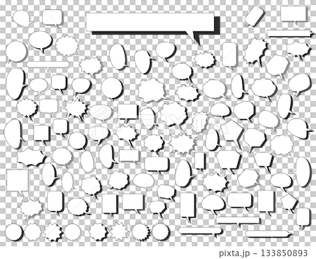 一組帶有陰影的簡單對話框 133850893