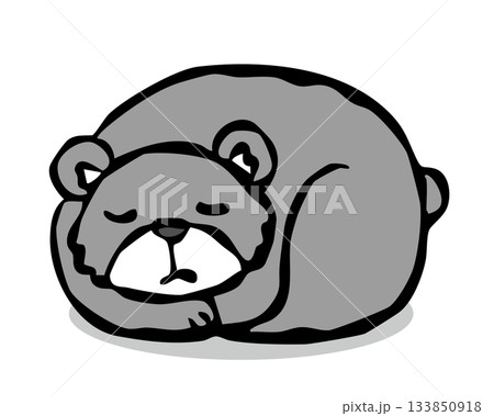 眠るクマ_モノクロ 熊 くま 眠るクマ_モノクロ 熊 くま 133850918