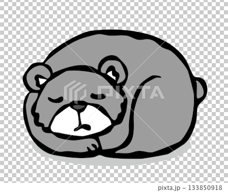 眠るクマ_モノクロ 熊 くま 眠るクマ_モノクロ 熊 くま 133850918