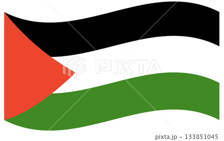 Waving flag of Palestine isolated. 133851045