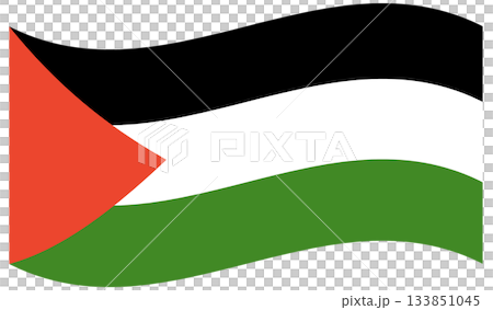 Waving flag of Palestine isolated. 133851045