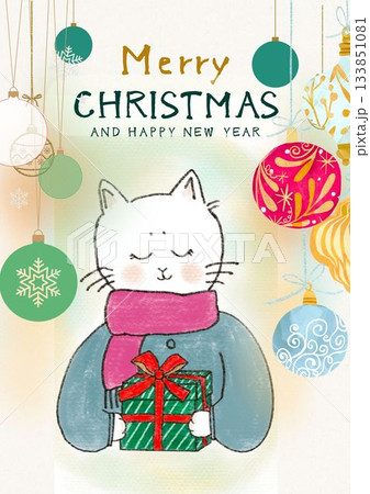 クリスマスのかわいい猫イラスト 133851081