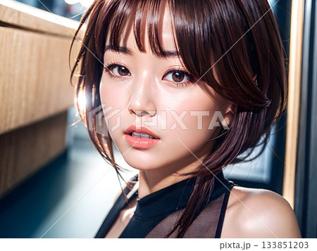 窓から外を眺める女性 窓から外を眺める女性 133851203