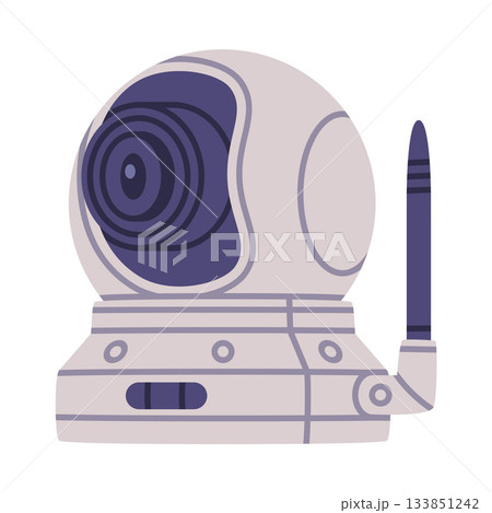 Wireless Security Camera as Closed-circuit Television Transmitting Video and Audio Signal Vector Illustration 133851242