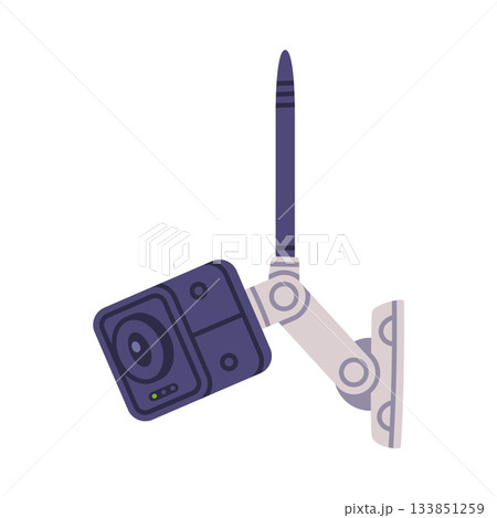Wireless Security Camera as Closed-circuit Television Transmitting Video and Audio Signal Vector Illustration Wireless Security Camera as Closed-circuit Television Transmitting Video and Audio Signal Vector Illustration 133851259