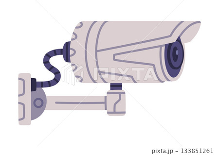 Wireless Security Camera as Closed-circuit Television Transmitting Video and Audio Signal Vector Illustration 133851261