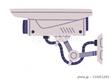 Wireless Security Camera as Closed-circuit Television Transmitting Video and Audio Signal Vector Illustration 133851265