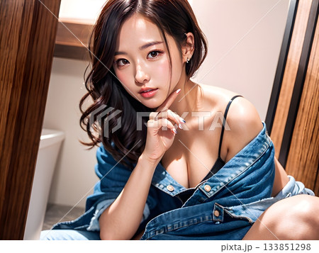 若い女性モデルのポートレート 133851298