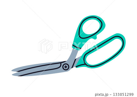 Pair of Scissors for Tailor as Hand-operated Shearing Tool Vector Illustration 133851299