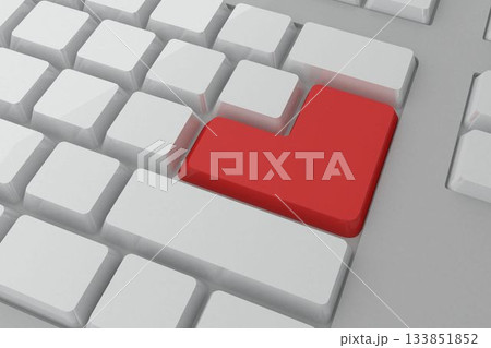 Red enter button on keyboard 133851852
