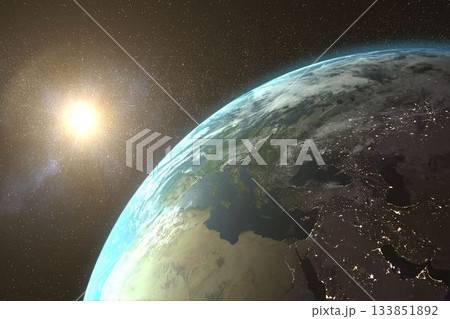 Aerial view of the Earth in the space 133851892