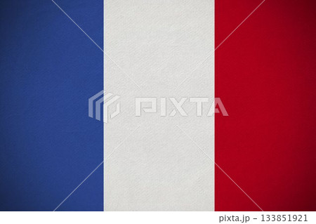 French national flag is showing flat design with subtle fabric texture filling entire frame French national flag is showing flat design with subtle fabric texture filling entire frame 133851921