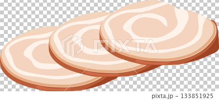 japanese chashu pork slices for ramen ingredient and asian cuisine 133851925