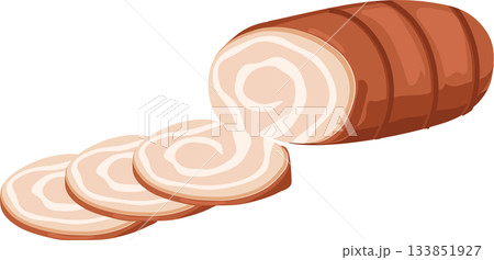 chashu pork roll prepared as a ramen topping 133851927