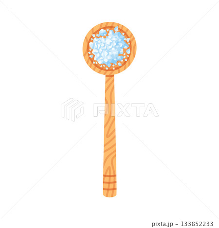 Salt in Wooden Spoon Used in Culinary Vector Illustration Salt in Wooden Spoon Used in Culinary Vector Illustration 133852233